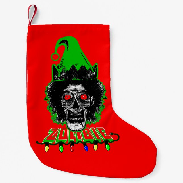 Zombie - Elf Small Christmas Stocking (Front)