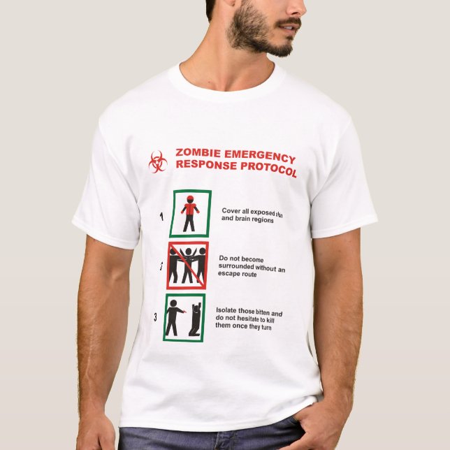 Zombie Emergency Response Protocol T-Shirt (Front)