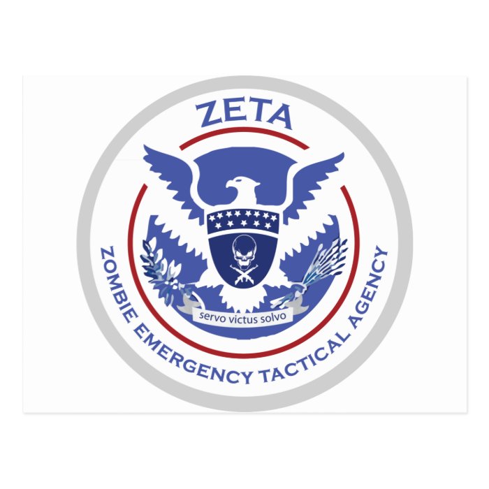 Zombie Emergency Tactical Agency Logo/Seal Postcard