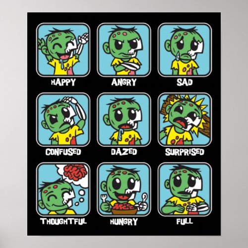 Zombie Emoticons Poster