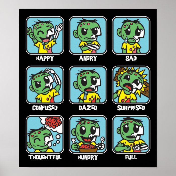 Zombie Emoticons Poster | Zazzle