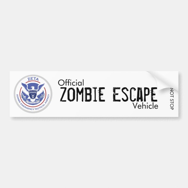 Zombie Escape Vehicle Bumper Sticker (Front)