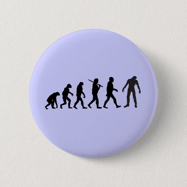 Zombie Evolution T-shirt Design Button (Front)