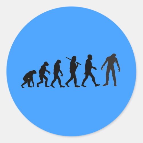 Zombie Evolution T_shirt Design Classic Round Sticker