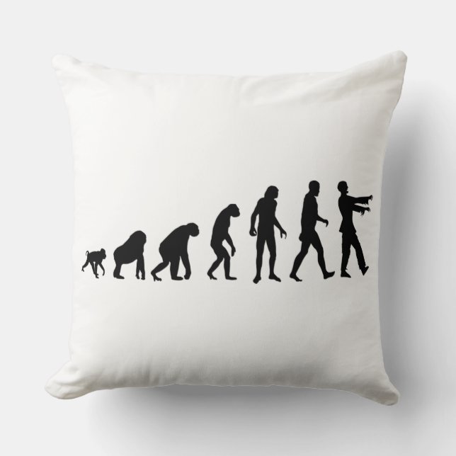 Zombie evolution throw pillow (Front)