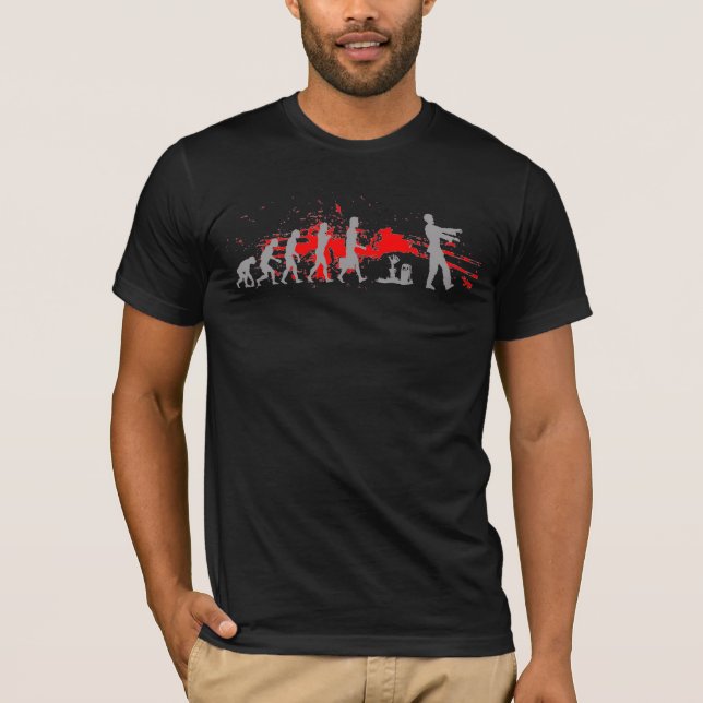 Zombie Evolutionary evolution chart funny science T-Shirt (Front)