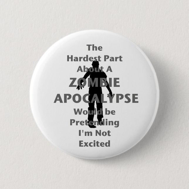Zombie Excited Pinback Button (Front)