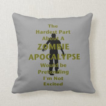 Zombie Excited Throw Pillow by thezombiezone at Zazzle