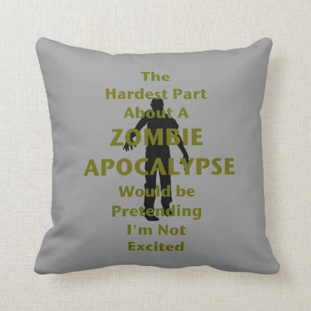 Zombie Excited Throw Pillow