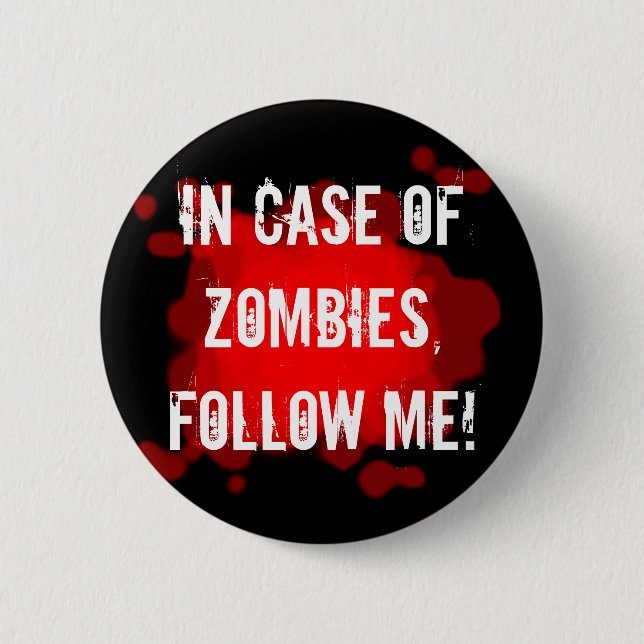 Zombie Expert (black) Pinback Button (Front)