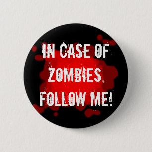 Zombie Expert (black) Pinback Button