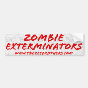 Zombie Exterminators Bumper Sticker White