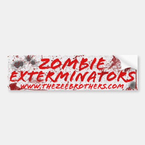 Zombie Exterminators White Blood  Bullets Sticker