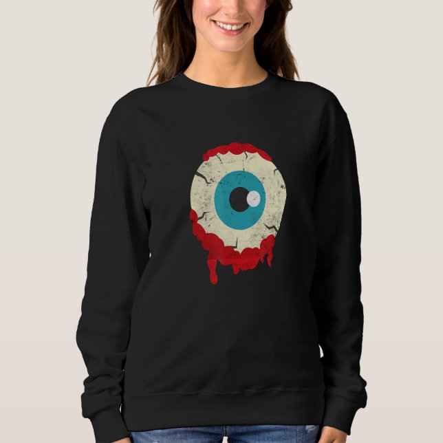 Zombie Eyeball Halloween Party Scary Zombies Famil Sweatshirt (Front)