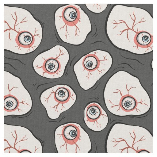 Zombie eyes bloody Halloween  Fabric