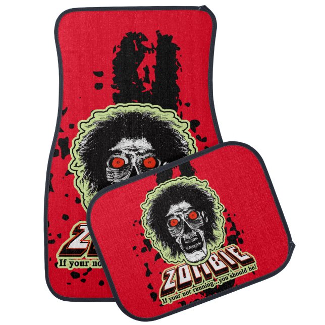 Zombie Face Car Floor Mat – Edgy & Fun Interior De (Set)