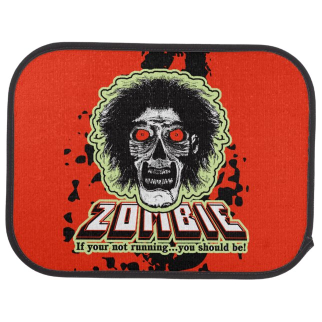 Zombie Face Car Floor Mat – Edgy & Fun Interior De (Rear)