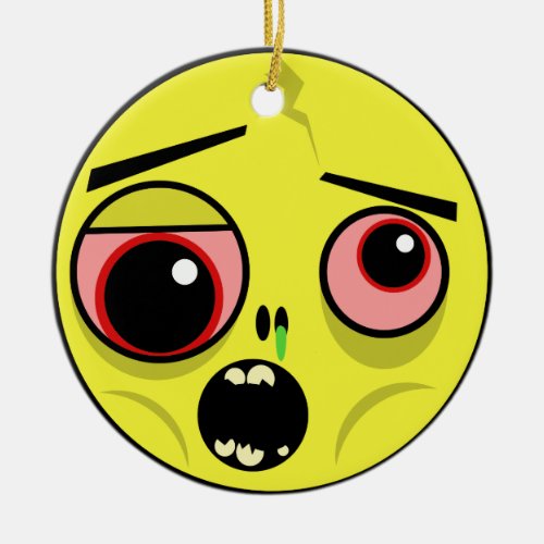 Zombie Face Ceramic Ornament