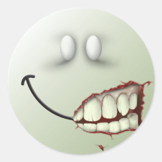 Zombie Face Classic Round Sticker