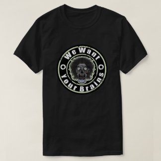 ZOMBIE Face - Mint Green We Want Brains T-Shirt