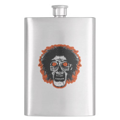 Zombie Face Orange Flask