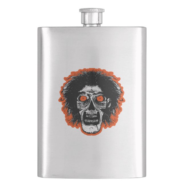 Zombie Face Orange Flask (Front)