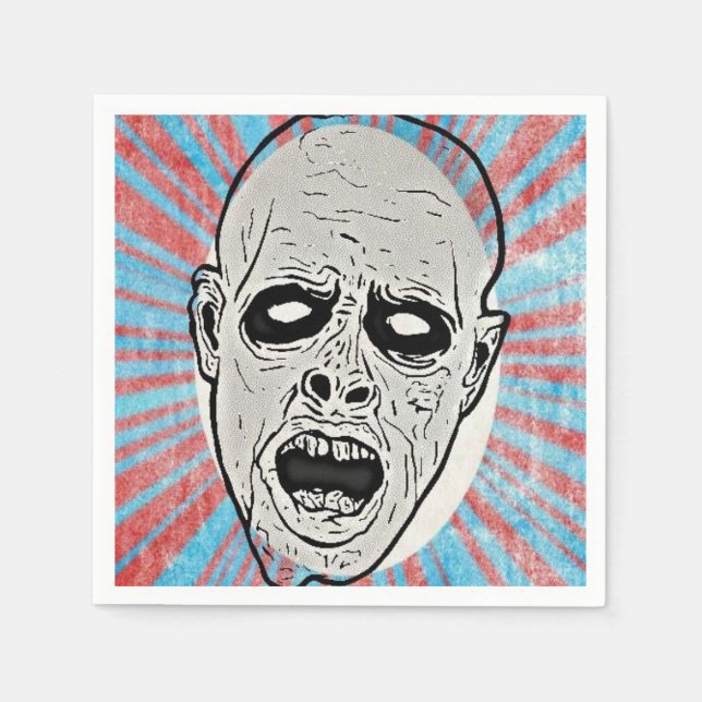 Zombie Face Paper Napkin (Front)