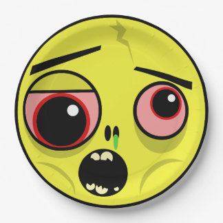 Zombie Face Paper Plates