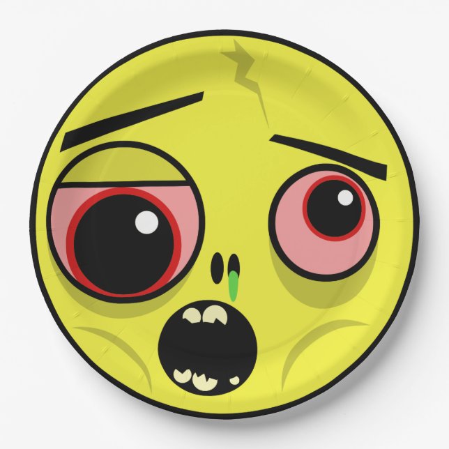 Zombie Face Paper Plates (Front)