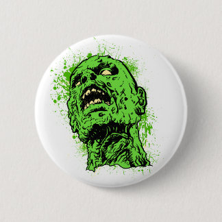 Zombie face pinback button