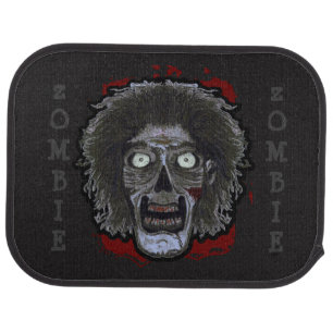ZOMBIE Face-Red Splatter Car Floor Mat