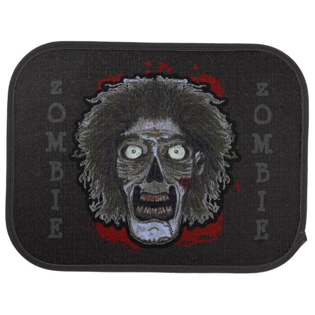 ZOMBIE Face-Red Splatter Car Floor Mat (Rear)
