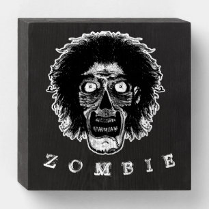 ZOMBIE Face Wooden Box Sign 2