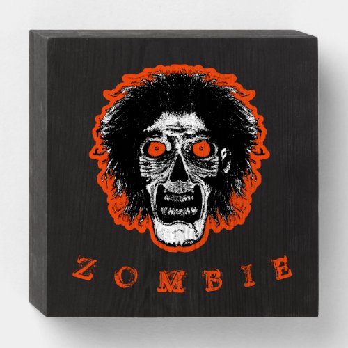 ZOMBIE Face Wooden Box Sign 4