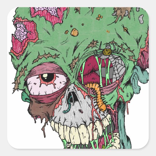 ZOMBIE FAN SQUARE STICKER