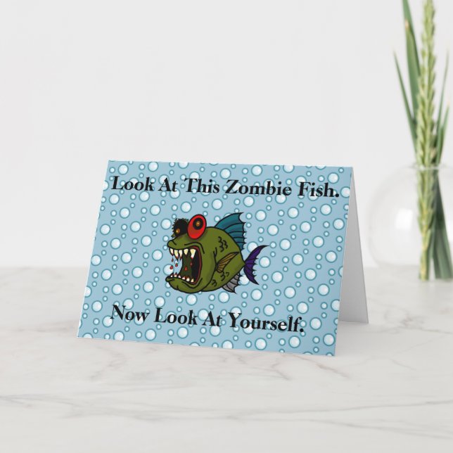 Zombie Fish Birthday Card (Front)