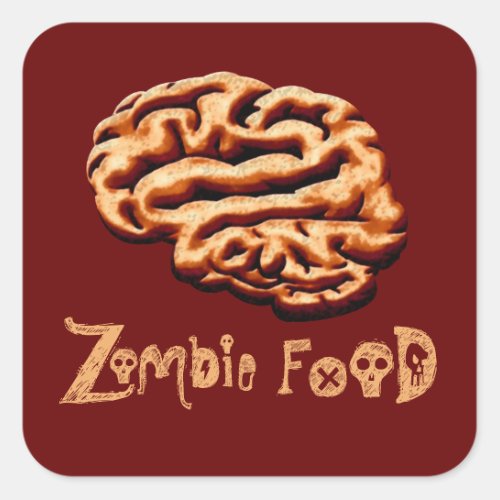 Zombie Food Brains Halloween Labels Haunted House