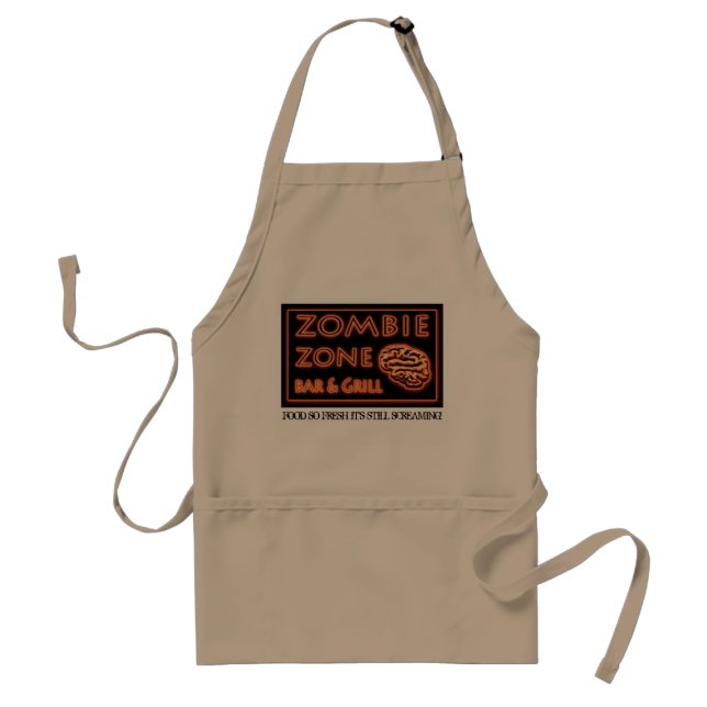Zombie Food So Fresh Still Screaming Halloween Adult Apron (Front)