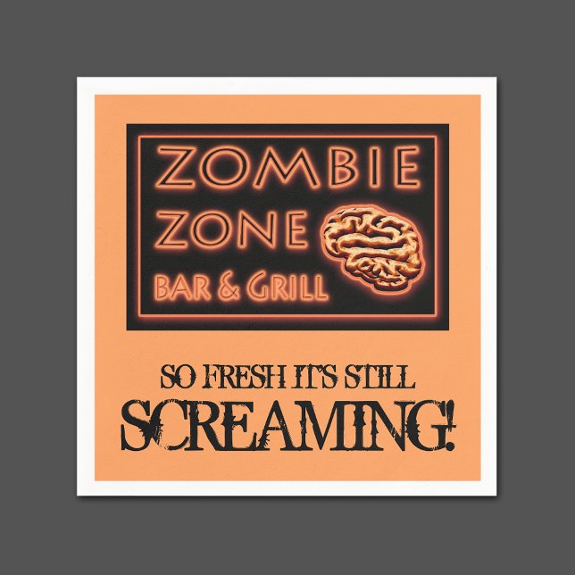 Zombie Food So Fresh Still Screaming Halloween Paper Napkins (Creator Uploaded)
