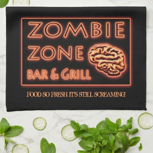 Zombie Food So Fresh Still Screaming Halloween Towel (Folded)