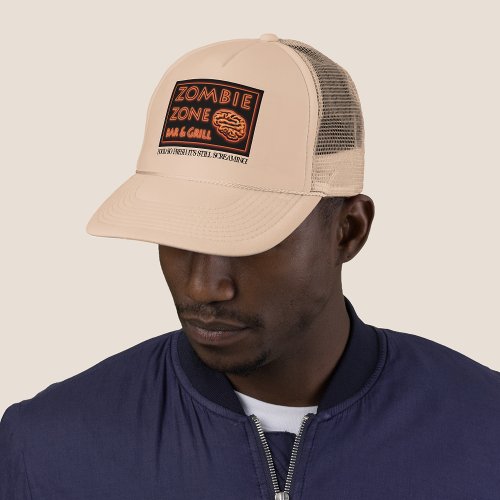 Zombie Food So Fresh Still Screaming Halloween Trucker Hat