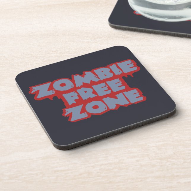Zombie Free Zone custom coasters (Left Side)