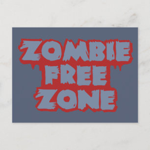 Zombie Free Zone custom postcard