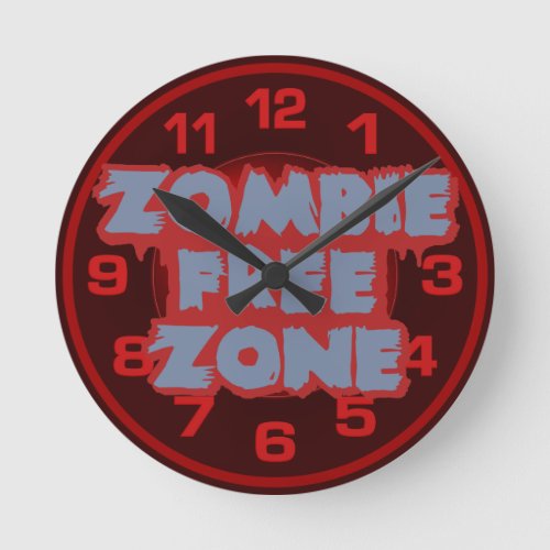 Zombie Free Zone custom wall clock