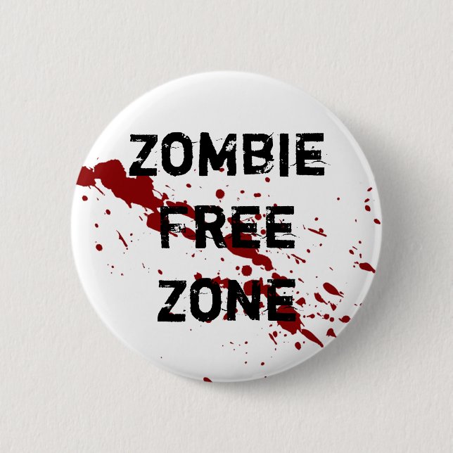 Zombie Free Zone Pinback Button (Front)