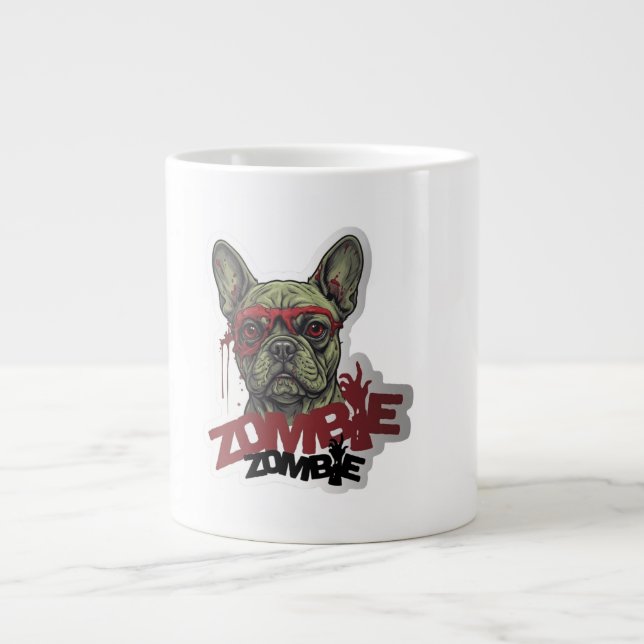 Zombie Frenchie Giant Coffee Mug (Front)