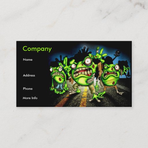 Customizable zombie Frogs Business Card