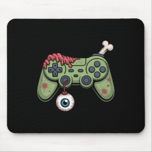 Zombie Gamer Controller With Eyell And Halloween G Mouse Pad