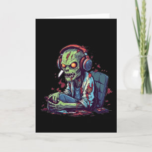 Zombie Gamer Halloween Costume Gaming Video-game C Card