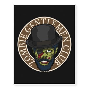 Zombie Gentlemen Club Scary Zombie Halloween Temporary Tattoos